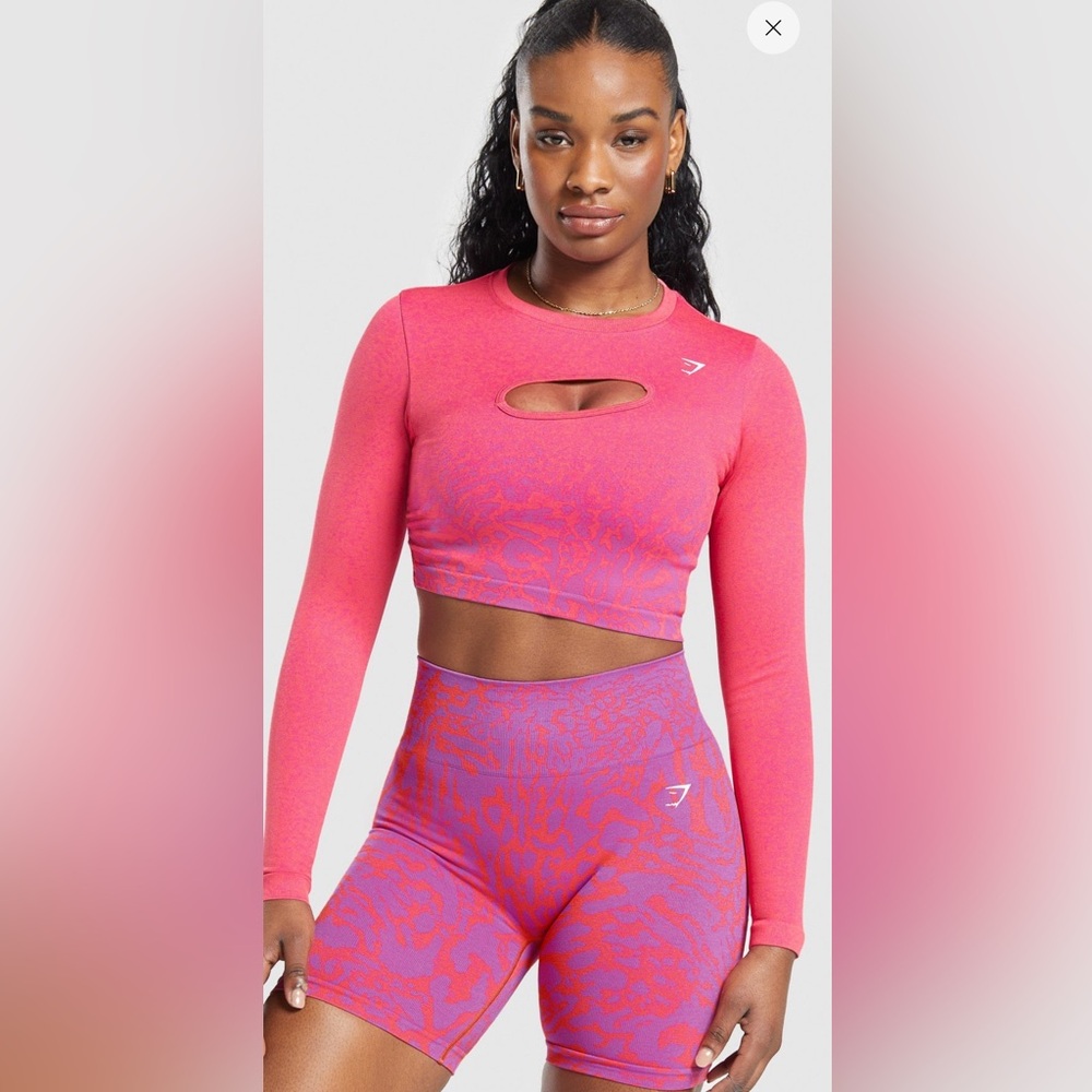 NWOT Gymshark Adapt Safari Seamless Faded long Sleeve Top - Picture 4 of 4